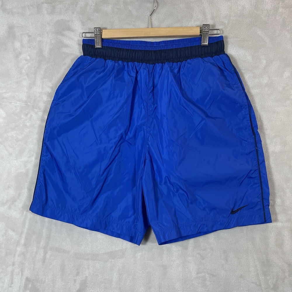 Vtg 80s Nike Track Shorts Mens Medium Nylon Shell Thailand White Tag Mesh Lined